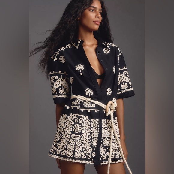 Maeve Short-Sleeve Collared Mini Shirt Dress - Picture 4 of 10